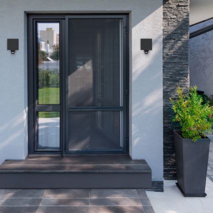 Brilagi - LED-Außenwandleuchte mit Sensor CUBE LED/6W/230V schwarz IP65