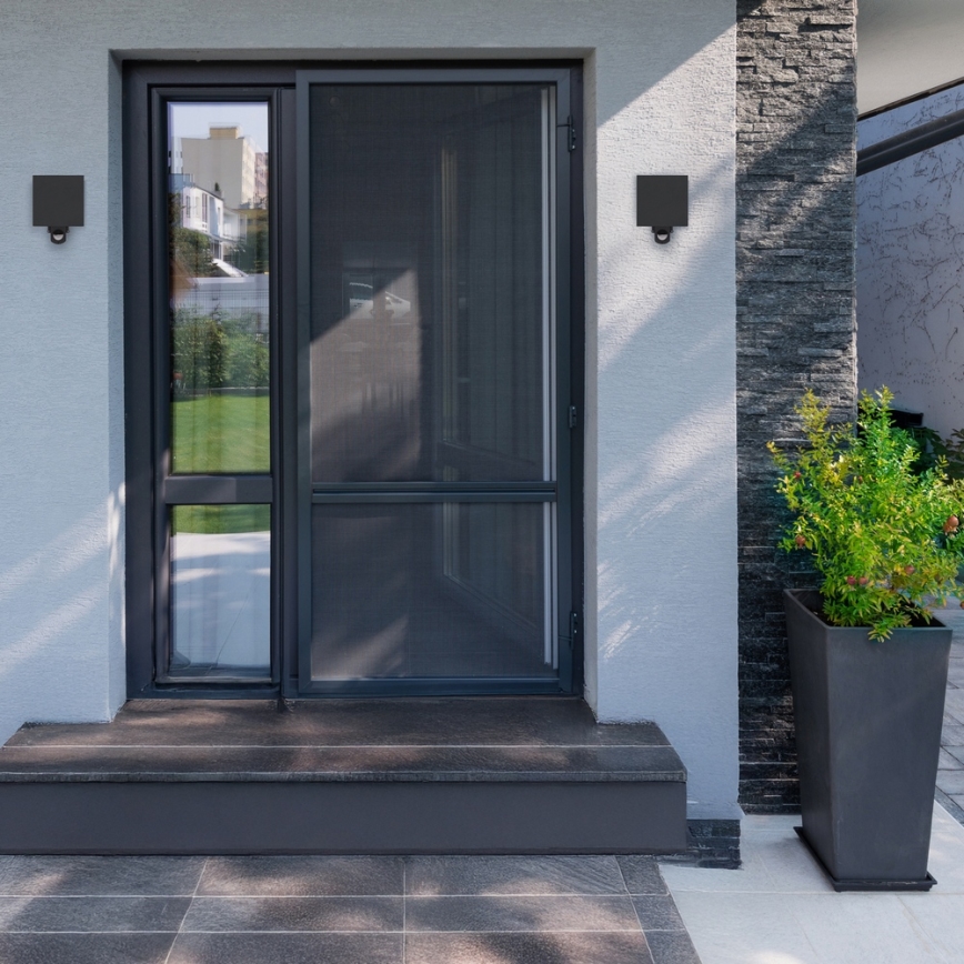 Brilagi - LED-Außenwandleuchte mit Sensor CUBE LED/6W/230V schwarz IP65