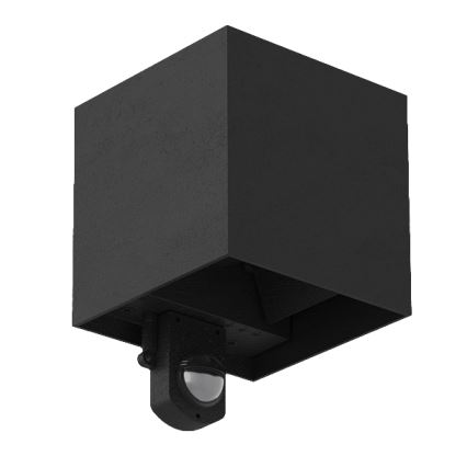 Brilagi - LED-Außenwandleuchte mit Sensor CUBE LED/6W/230V schwarz IP65