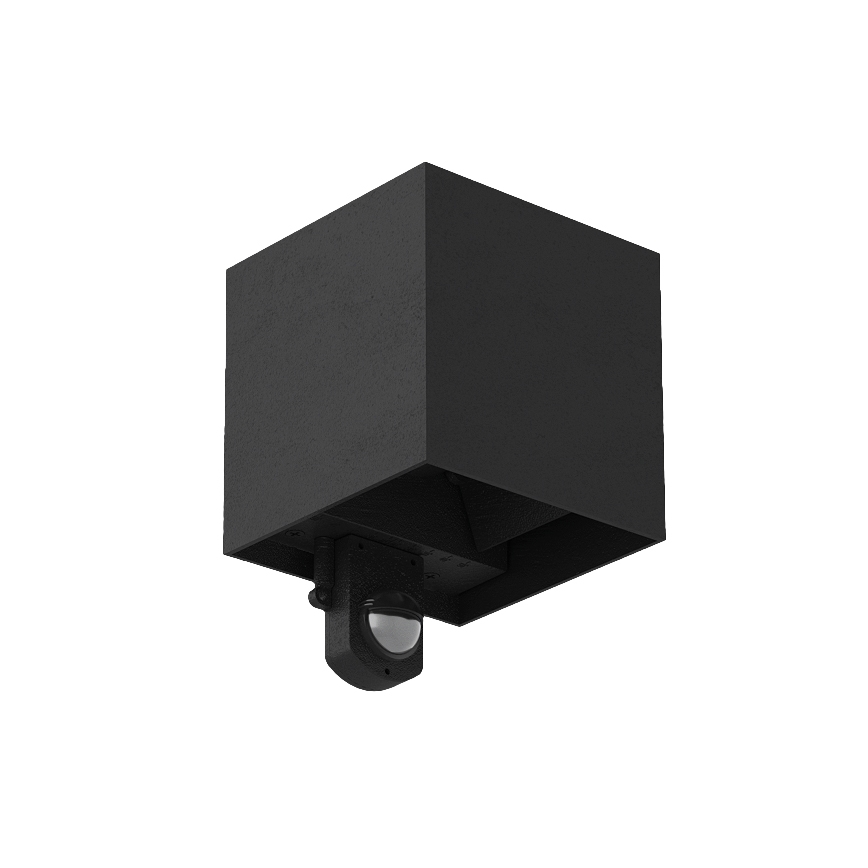 Brilagi - LED-Außenwandleuchte mit Sensor CUBE LED/6W/230V schwarz IP65