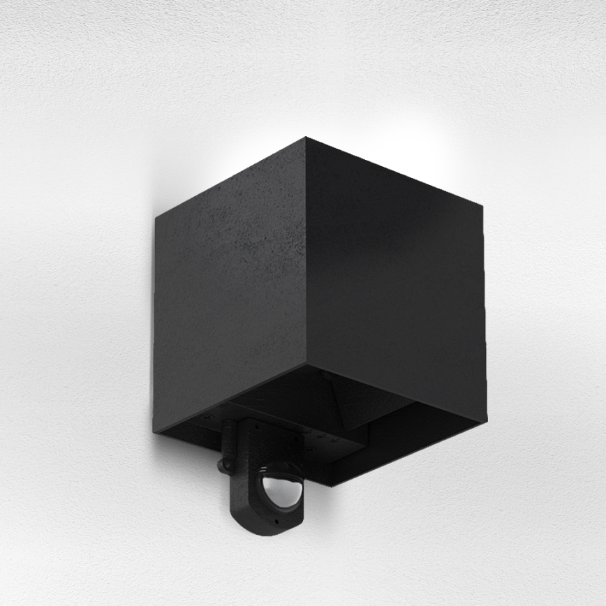 Brilagi - LED-Außenwandleuchte mit Sensor CUBE LED/6W/230V schwarz IP65