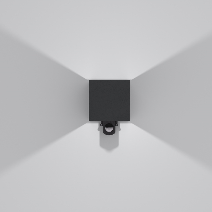 Brilagi - LED-Außenwandleuchte mit Sensor CUBE LED/6W/230V schwarz IP65