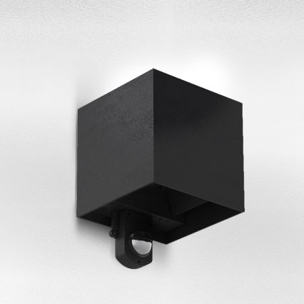 Brilagi - LED Außenwandleuchte mit Sensor CUBE LED/6W/230V schwarz IP65