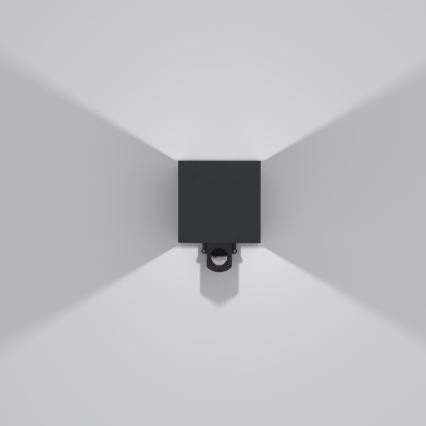 Brilagi - LED Außenwandleuchte mit Sensor CUBE LED/6W/230V schwarz IP65