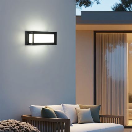 Brilagi - LED-Außenwandleuchte mit Sensor PARKER LED/12W/230V schwarz IP44