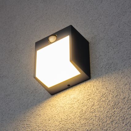 Brilagi - LED Außenwandleuchte mit Sensor TERNI LED/12W/230V Anthrazit IP44