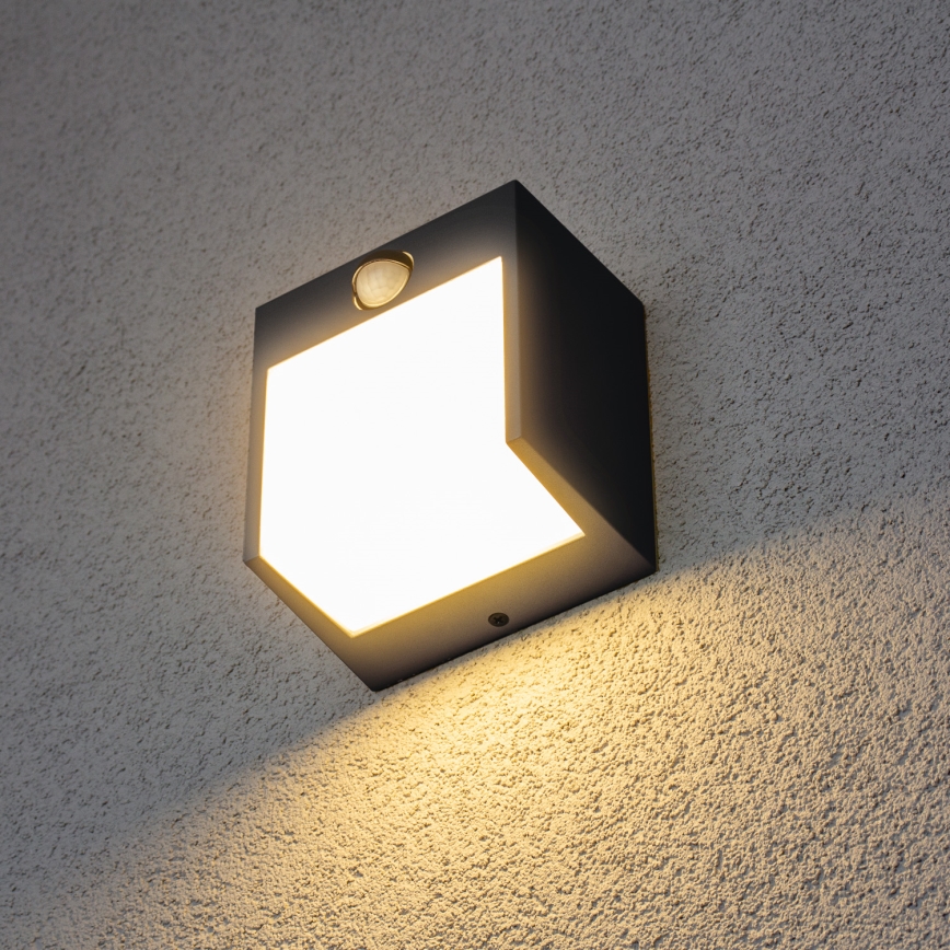 Brilagi - LED Außenwandleuchte mit Sensor TERNI LED/12W/230V Anthrazit IP44