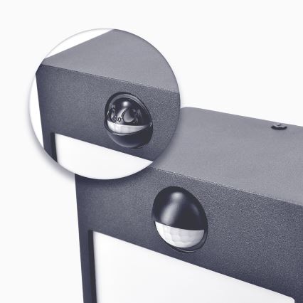 Brilagi - LED Außenwandleuchte mit Sensor TERNI LED/12W/230V Anthrazit IP44
