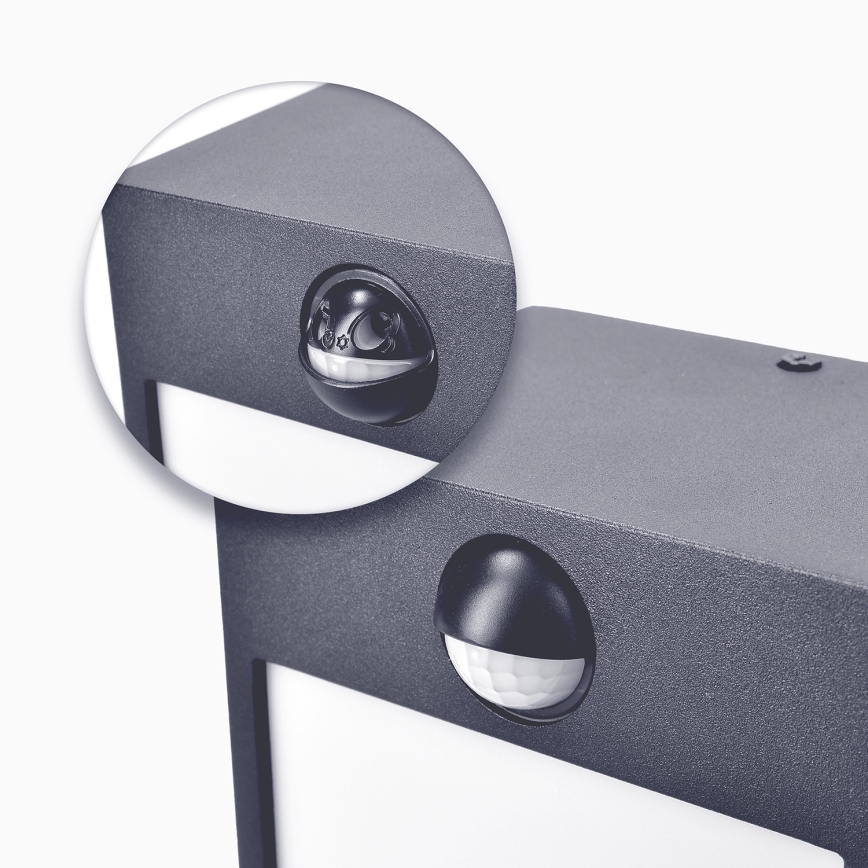 Brilagi - LED Außenwandleuchte mit Sensor TERNI LED/12W/230V Anthrazit IP44