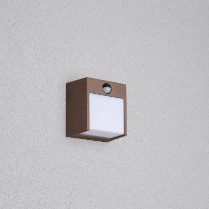 BRILAGI - LED-Außenwandleuchte mit Sensor TERNI LED/12W/230V braun IP44