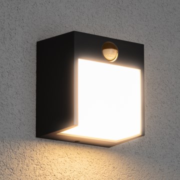 Brilagi - LED Außenwandleuchte mit Sensor TERNI LED/12W/230V schwarz IP44
