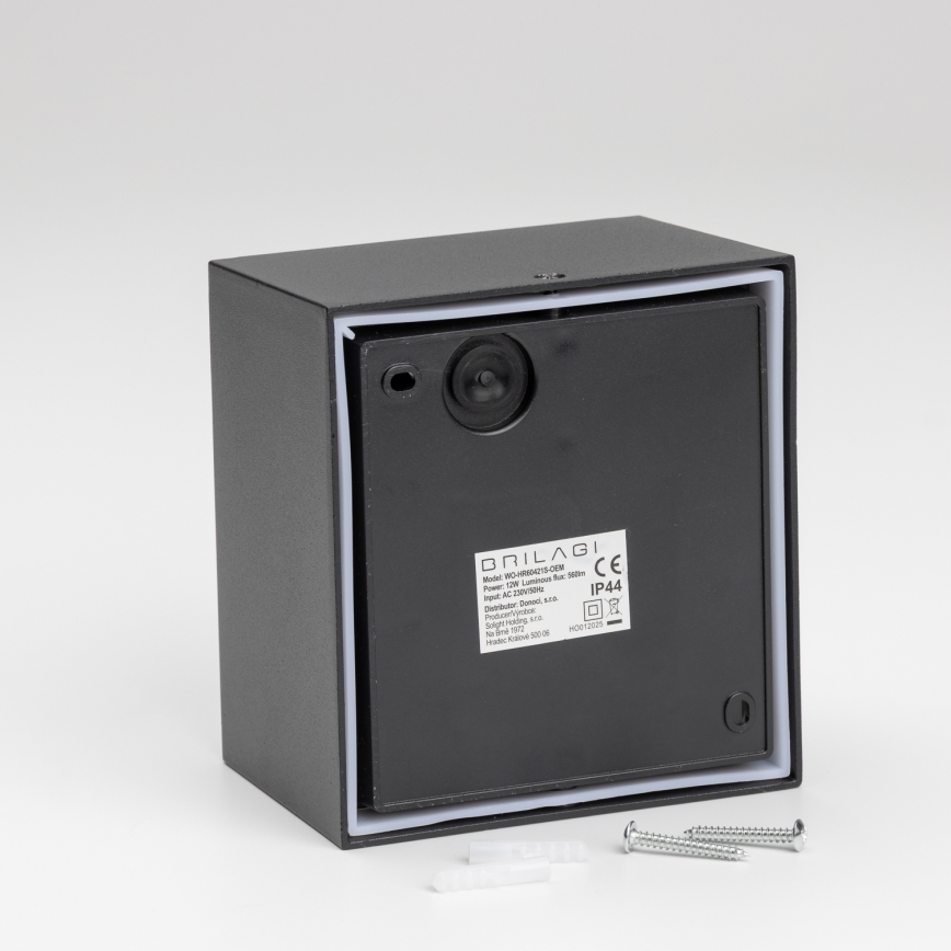 Brilagi - LED Außenwandleuchte mit Sensor TERNI LED/12W/230V schwarz IP44