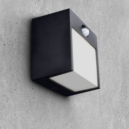 Brilagi - LED Außenwandleuchte mit Sensor TERNI LED/12W/230V schwarz IP44