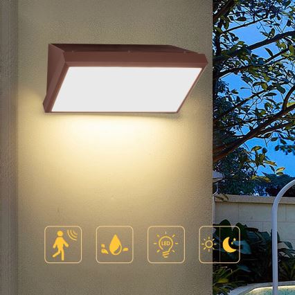 Brilagi - LED-Außenwandleuchte mit Sensor TRIANGLE LED/20W/230V, braun, IP65