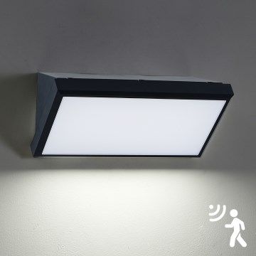 Brilagi - LED Außenwandleuchte mit Sensor TRIANGLE LED/20W/230V schwarz IP65