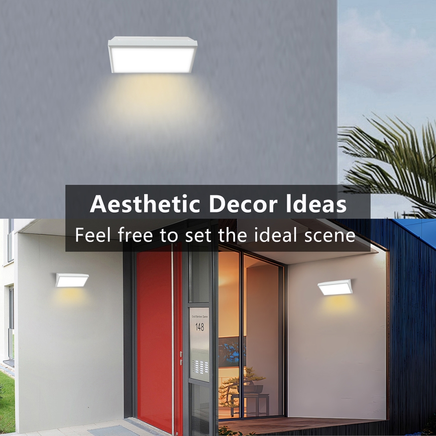 Brilagi - LED Außenwandleuchte mit Sensor TRIANGLE LED/20W/230V weiß IP65