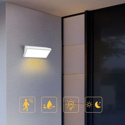 Brilagi - LED Außenwandleuchte mit Sensor TRIANGLE LED/20W/230V weiß IP65