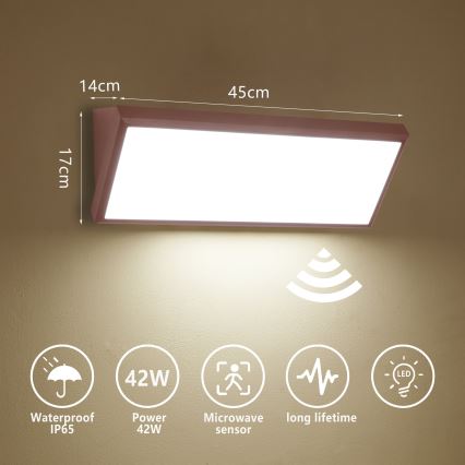 Brilagi - LED-Außenwandleuchte mit Sensor TRIANGLE LED/42W/230V braun IP65