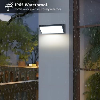 Brilagi - LED-Außenwandleuchte mit Sensor TRIANGLE LED/42W/230V schwarz IP65