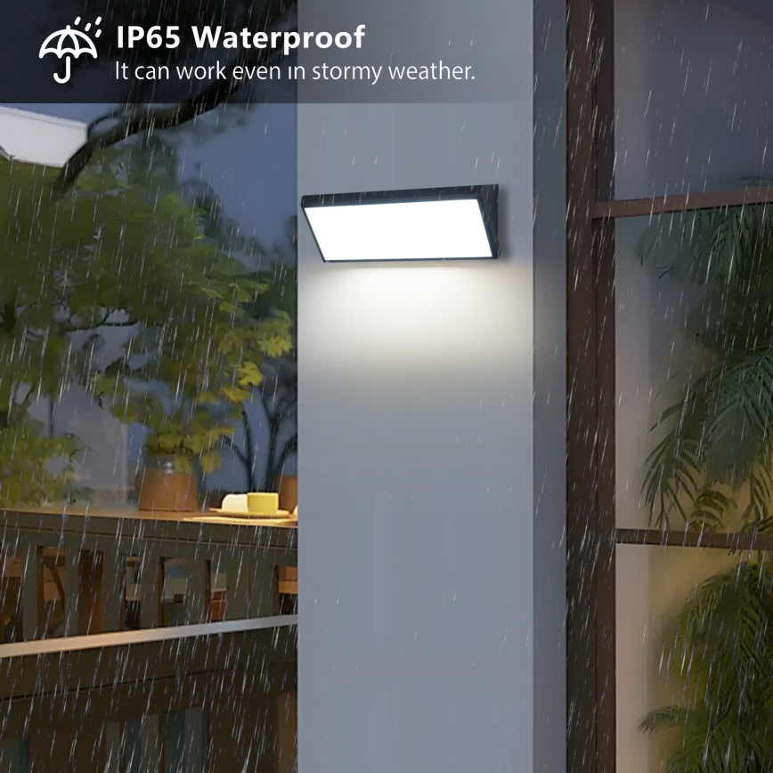 Brilagi - LED-Außenwandleuchte mit Sensor TRIANGLE LED/42W/230V schwarz IP65
