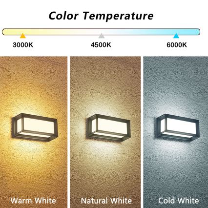 Brilagi - LED-Außenwandleuchte PARKER LED/12W/230V 3000/4500/6000K Anthrazit IP44