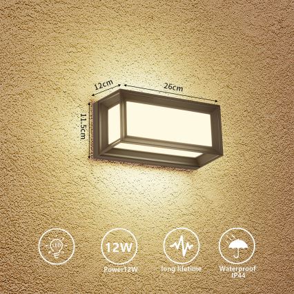 Brilagi - LED-Außenwandleuchte PARKER LED/12W/230V 3000/4500/6000K Anthrazit IP44