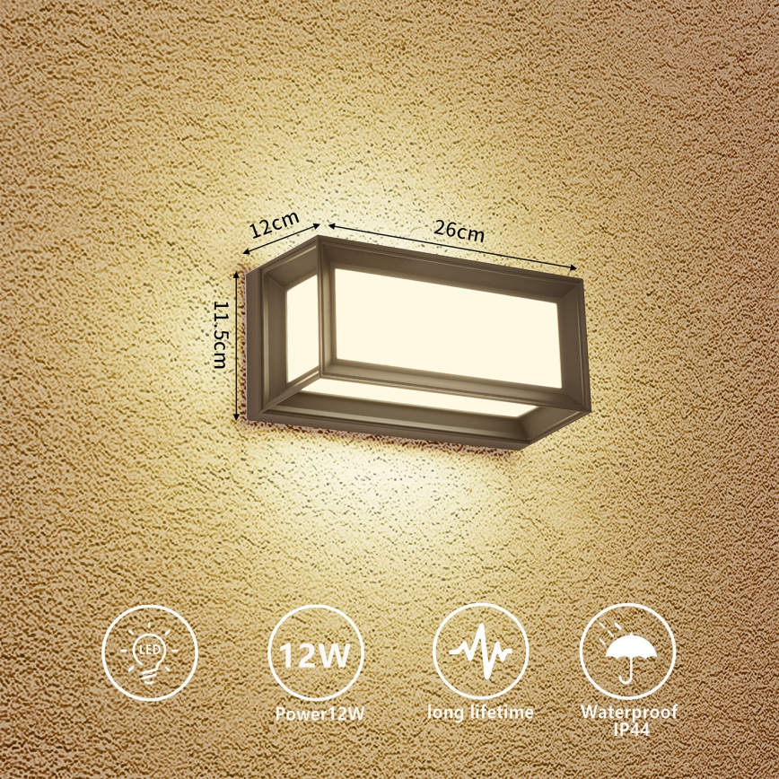 Brilagi - LED-Außenwandleuchte PARKER LED/12W/230V 3000/4500/6000K Anthrazit IP44