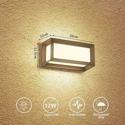 Brilagi - LED-Außenwandleuchte PARKER LED/12W/230V 3000/4500/6000K braun IP44
