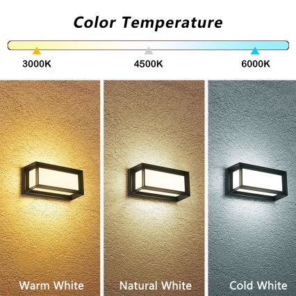 Brilagi - LED-Außenwandleuchte PARKER LED/12W/230V 3000/4500/6000K schwarz IP44