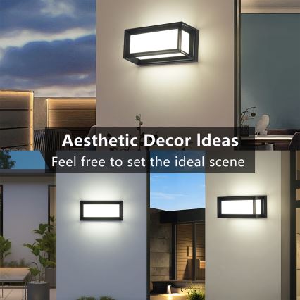 Brilagi - LED-Außenwandleuchte PARKER LED/12W/230V 3000/4500/6000K schwarz IP44