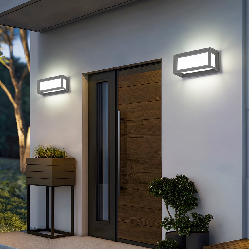 Brilagi - LED-Außenwandleuchte PARKER LED/12W/230V grau IP44