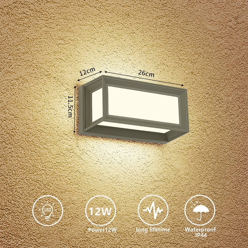 Brilagi - LED-Außenwandleuchte PARKER LED/12W/230V grau IP44