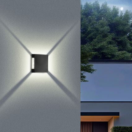 Brilagi - LED Außenwandleuchte QUADRAY LED/4W/230V schwarz IP65