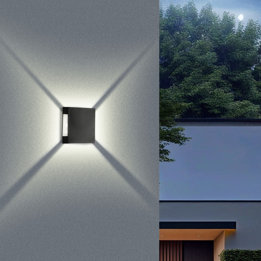 Brilagi - LED Außenwandleuchte QUADRAY LED/4W/230V schwarz IP65