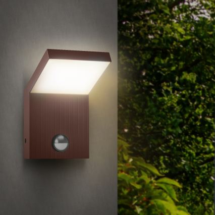 Brilagi - RIANO LED-Außenwandleuchte mit Sensor LED/8W/230V, braun, IP65