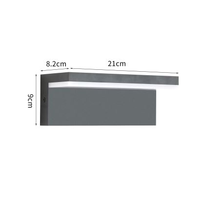 Brilagi - LED Außenwandleuchte TESSI LED/10W/230V Anthrazit IP54