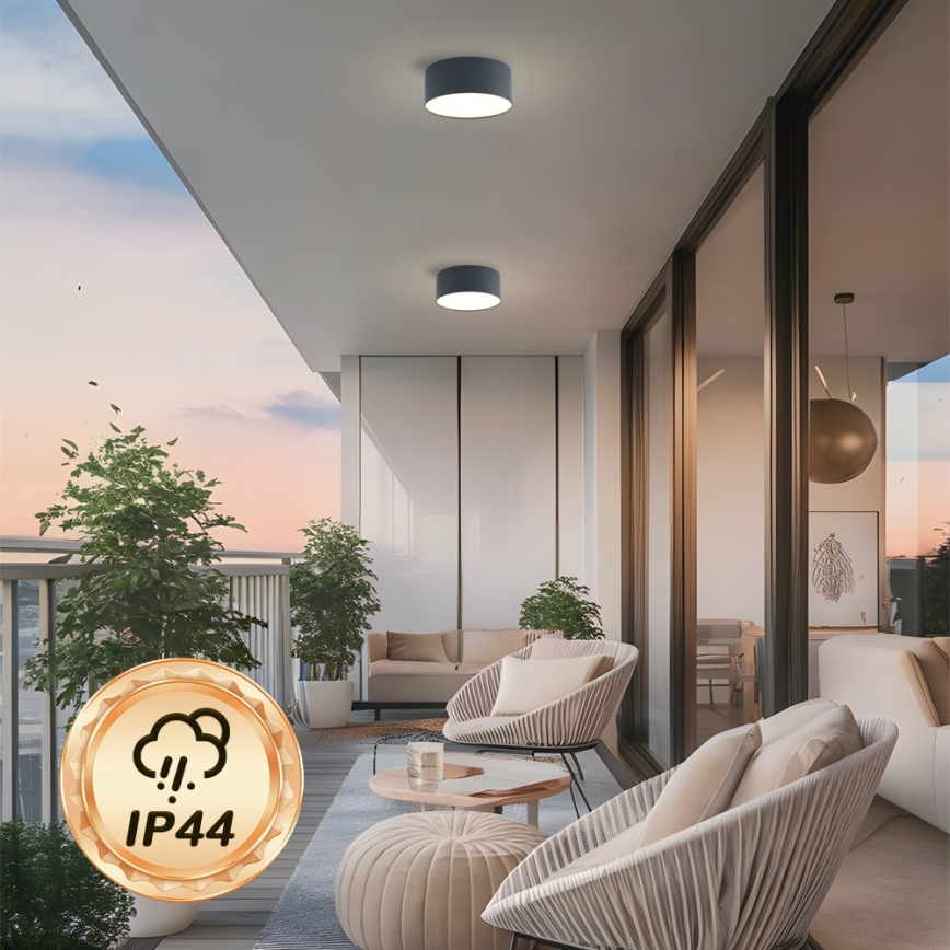 Brilagi - LED-Badezimmer-Deckenleuchte FORIS LED/20W/230V Ø 15 cm Anthrazit IP44