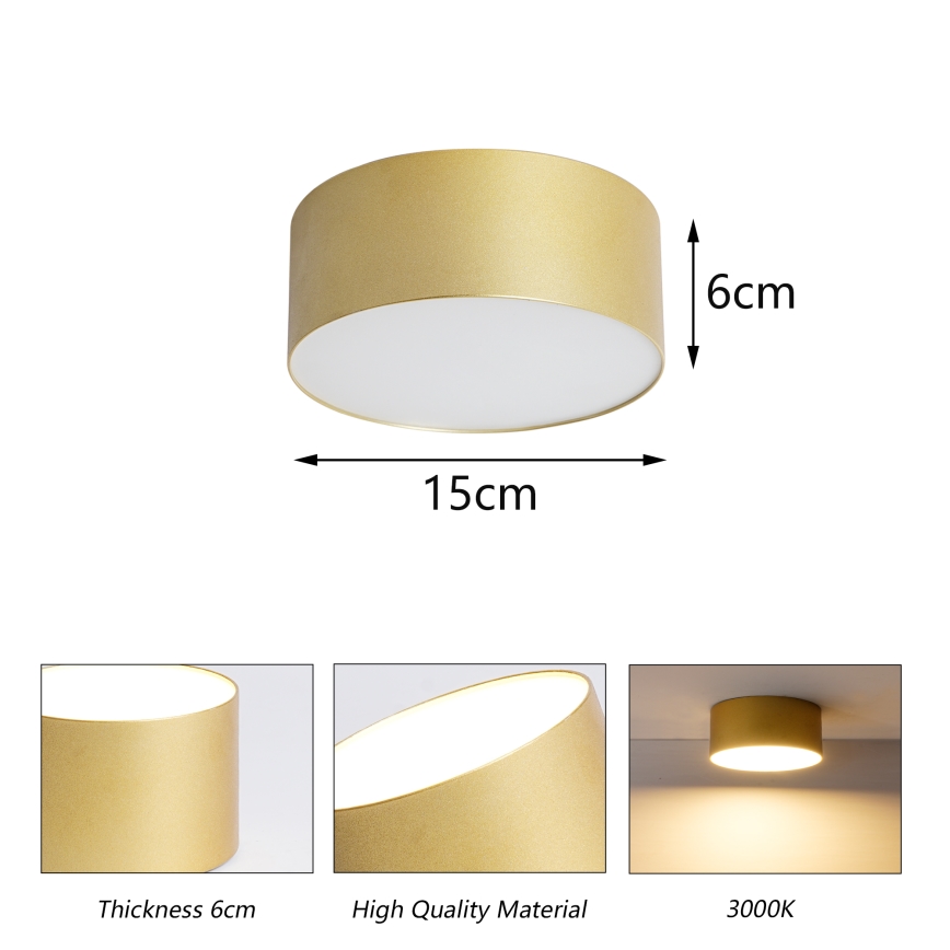 BRILAGI - LED Badezimmer-Deckenleuchte FORIS LED/20W/230V Ø 15 cm goldfarben IP44