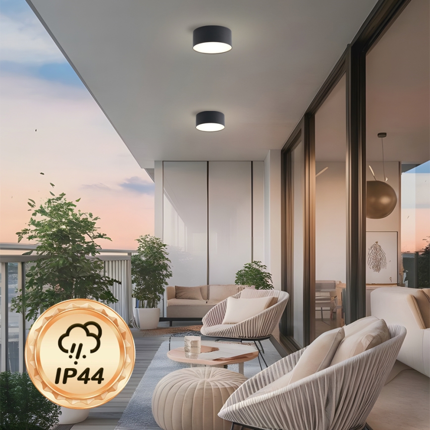 Brilagi - LED-Badezimmer-Deckenleuchte FORIS LED/20W/230V Ø 15 cm schwarz IP44