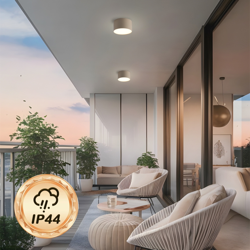 Brilagi - LED-Badezimmer-Deckenleuchte FORIS LED/9W/230V Ø 9 cm beige IP44 CRI 90