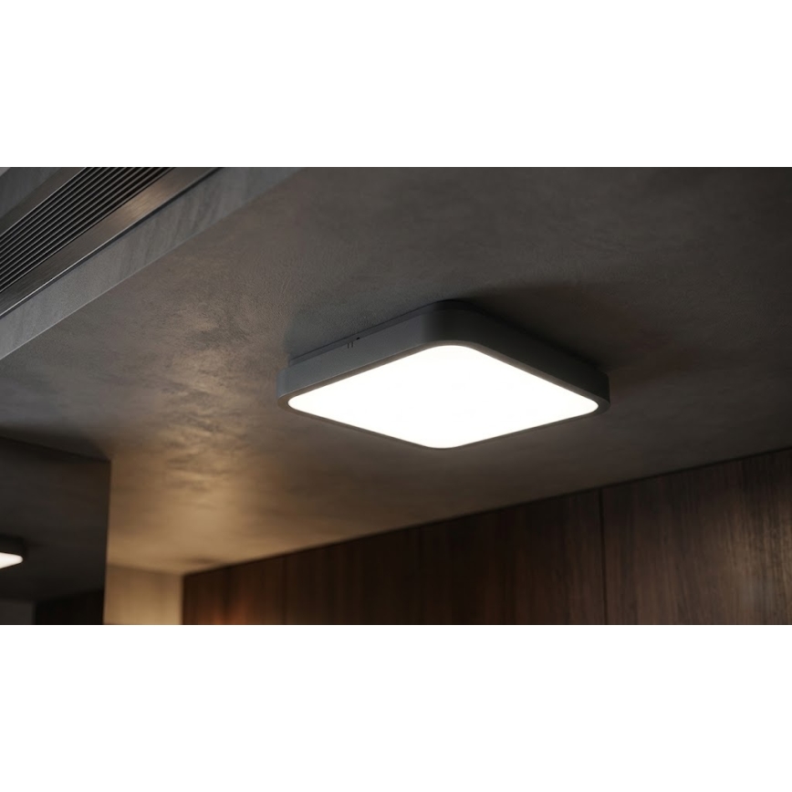 BRILAGI - LED-Deckenleuchte für Badezimmer mit Sensor ZENNA LED/24W/230V 34,5x34,5 cm IP44 anthrazit + Fernbedienung