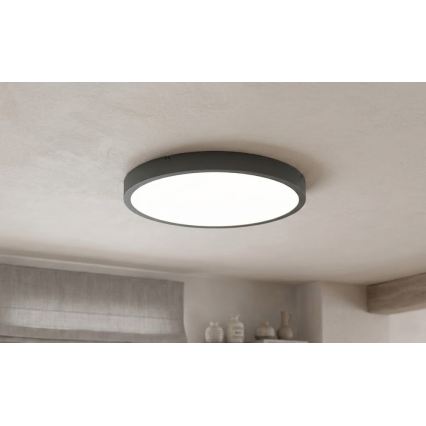 BRILAGI - LED Badezimmer-Deckenleuchte mit Sensor ZENNA LED/24W/230V Ø 35 cm IP44 anthrazit + Fernbedienung