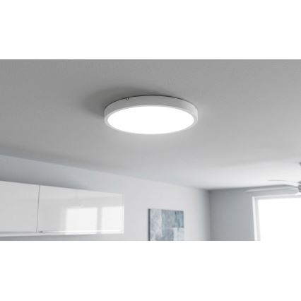 BRILAGI - LED-Badezimmer-Deckenleuchte mit Bewegungsmelder ZENNA LED/24W/230V Ø 35 cm IP44 weiß + Fernbedienung