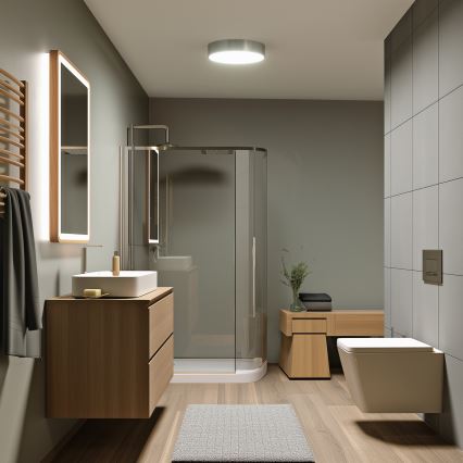 Brilagi - LED Badezimmer-Deckenleuchte POOL LED/24W/230V 3000/4000/5500K Ø 30 cm IP54 mattchrom