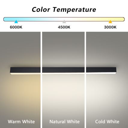 Brilagi - LED-Badezimmer-Deckenleuchte SLEEKLINE LED/40W/230V 3000/4500/6000K schwarz IP44