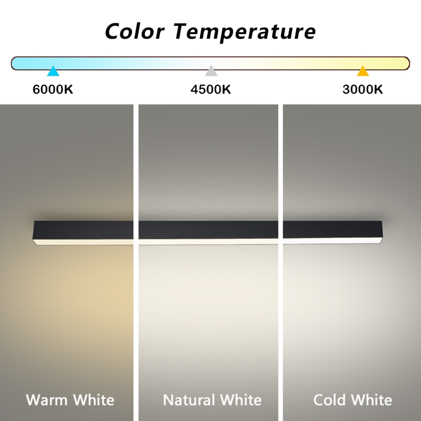 Brilagi - LED-Badezimmer-Deckenleuchte SLEEKLINE LED/40W/230V 3000/4500/6000K schwarz IP44