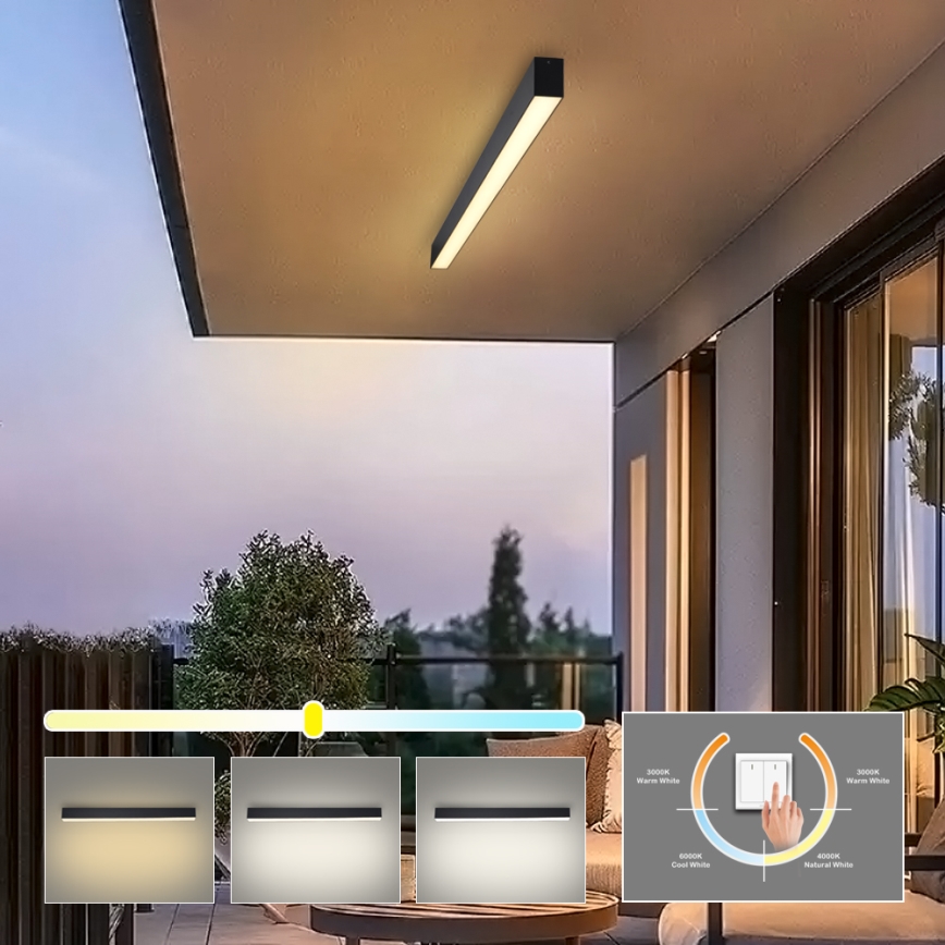 Brilagi - LED-Badezimmer-Deckenleuchte SLEEKLINE LED/40W/230V 3000/4500/6000K schwarz IP44