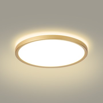 Brilagi - LED Badezimmer-Deckenleuchte ULTRA SLIM, 24 W / 230 V, Ø 42 cm, goldfarben, IP54