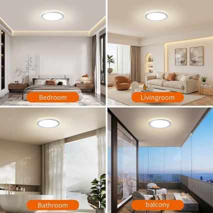 Brilagi - LED-Badezimmer-Deckenleuchte ULTRA SLIM LED/12W/230V Ø 22,5 cm silber IP54