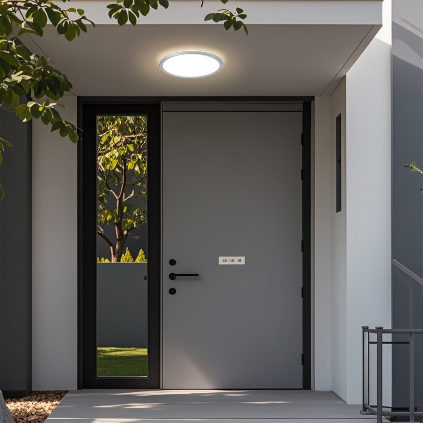 Brilagi - LED-Badezimmer-Deckenleuchte ULTRA SLIM LED/12W/230V Ø 22,5 cm silber IP54